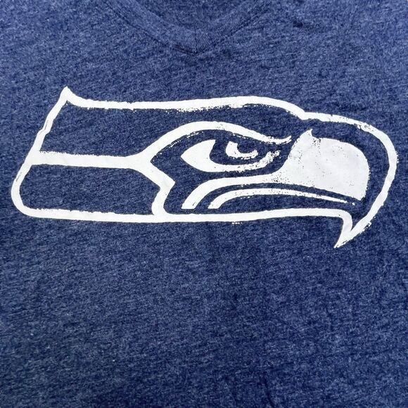 Nike Seattle Seahawks T-Shirt Womens Large Blue V Neck NFL Team Apparel NEW - Picture 3 of 11